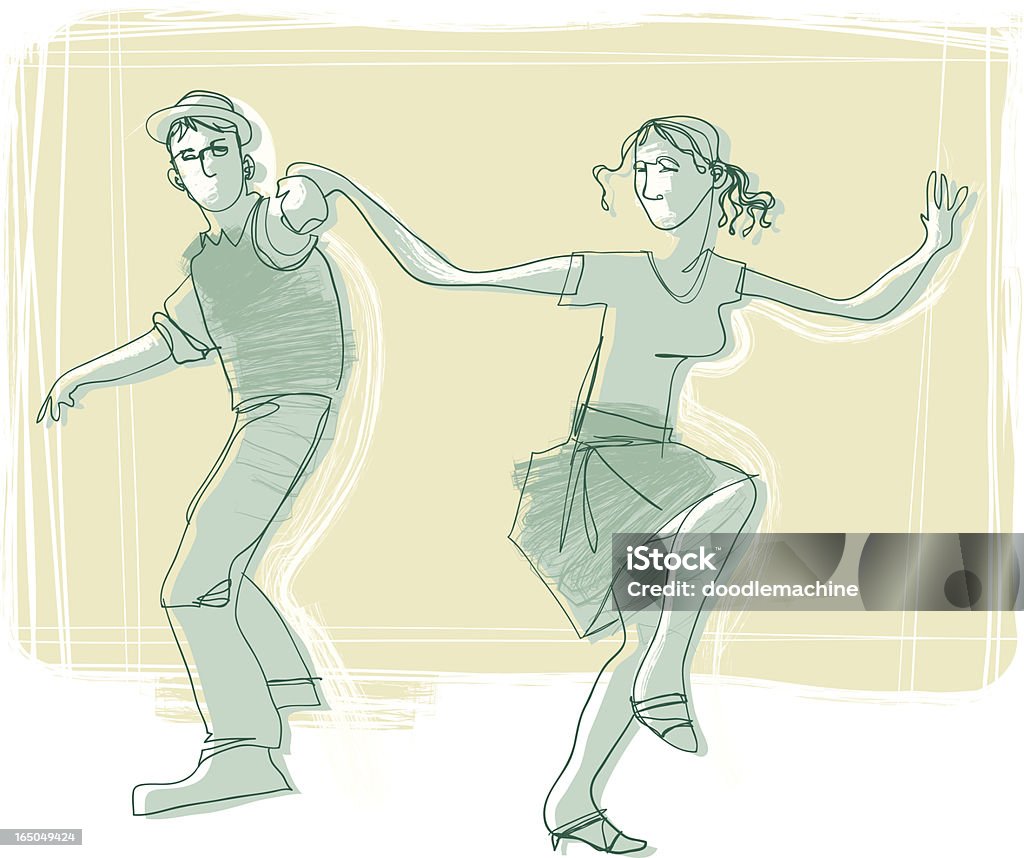 Stylish Swing Dancers It don't mean a thing if it ain't got that swing, or so I've heard. Caricature stock vector