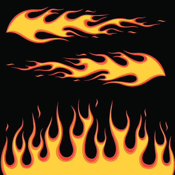 Burning fire vector art illustration