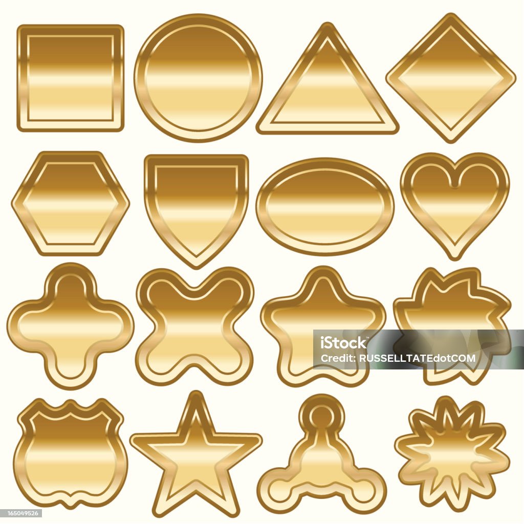 Dezasseis Bright Gold formas - Royalty-free Dourado - Cores arte vetorial