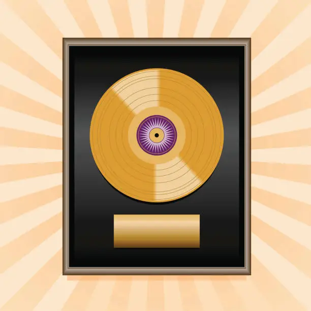 Vector illustration of Gold Record Plaque