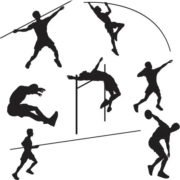 Vector illustration of Track and Field Silhouette Collection