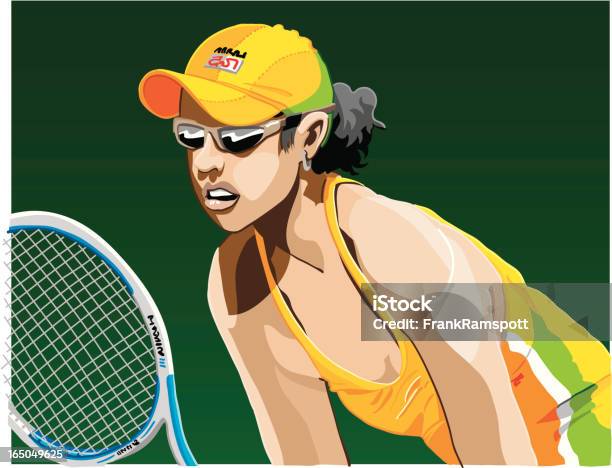 Female Tennis Player Stock Illustration - Download Image Now - Cartoon, One Woman Only, Waiting