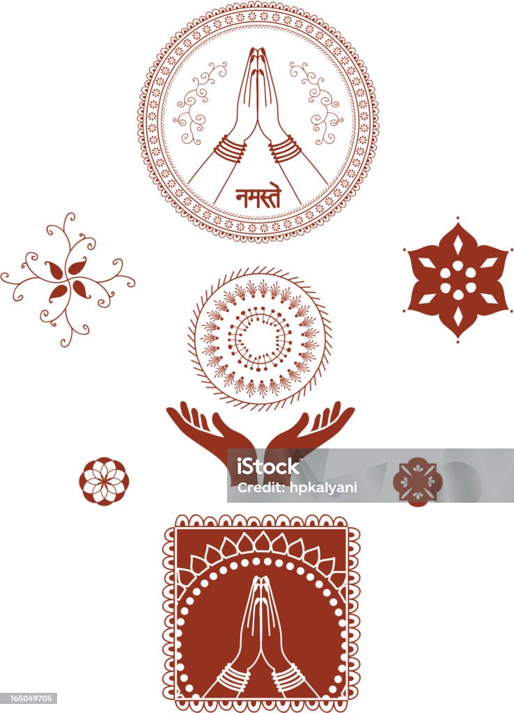 Mehndi mãos (Vector - Vetor de Mandala royalty-free