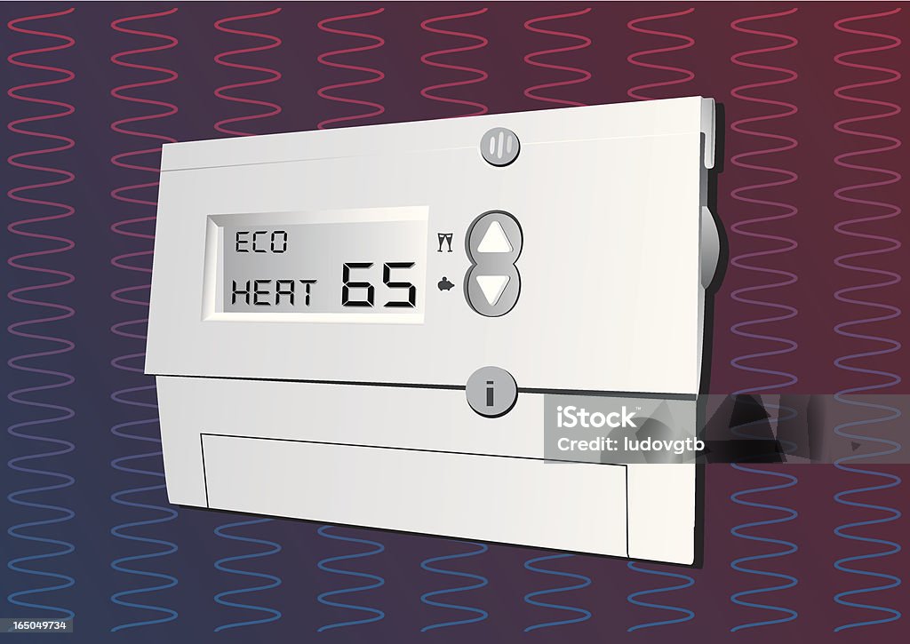 Digitales Thermostat US - Lizenzfrei Thermostat Vektorgrafik