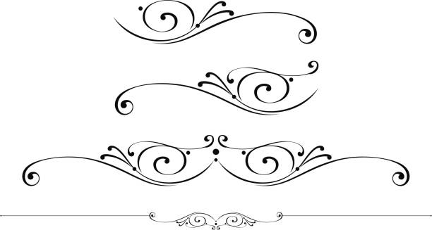 illustrazioni stock, clip art, cartoni animati e icone di tendenza di scorrimento e rulelines centro - frame decoration flourishes art nouveau