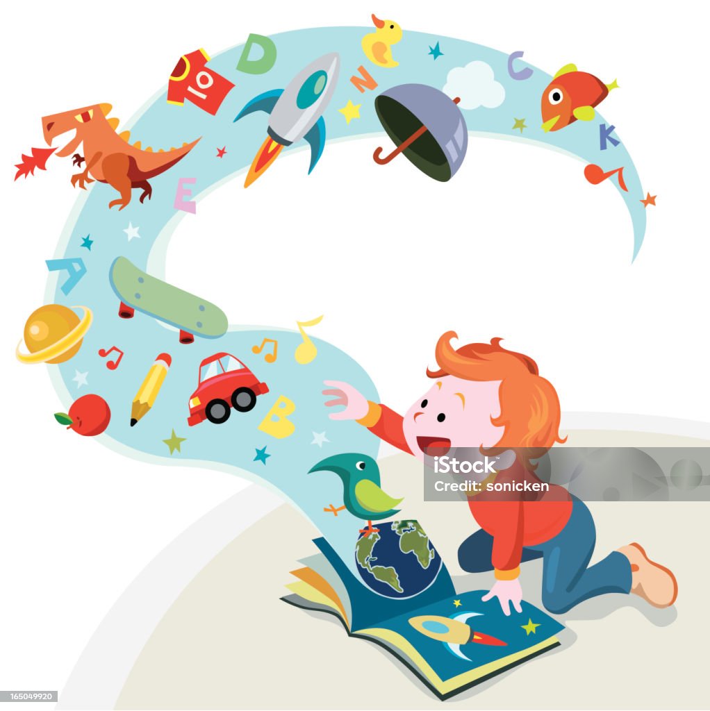 reading story book A little boy reading a book. Child stock vector reading story book A little boy reading a book. Child stock vector