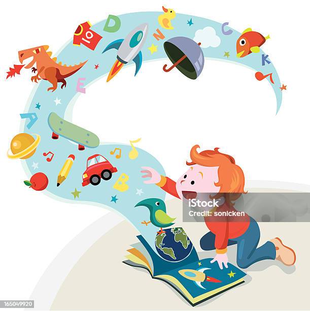 Reading Story Book Stock Illustration - Download Image Now - Child, Picture Book, Book