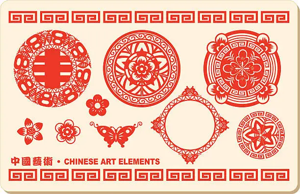 Vector illustration of Chinese Art Elements