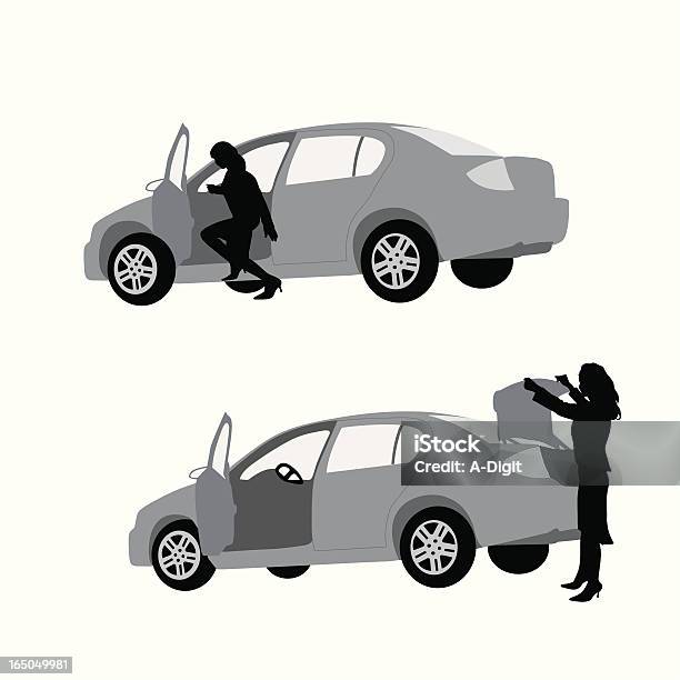 Ilustración de Sesinthetrunk y más Vectores Libres de Derechos de Puerta del coche - Puerta del coche, Abierto, Silueta