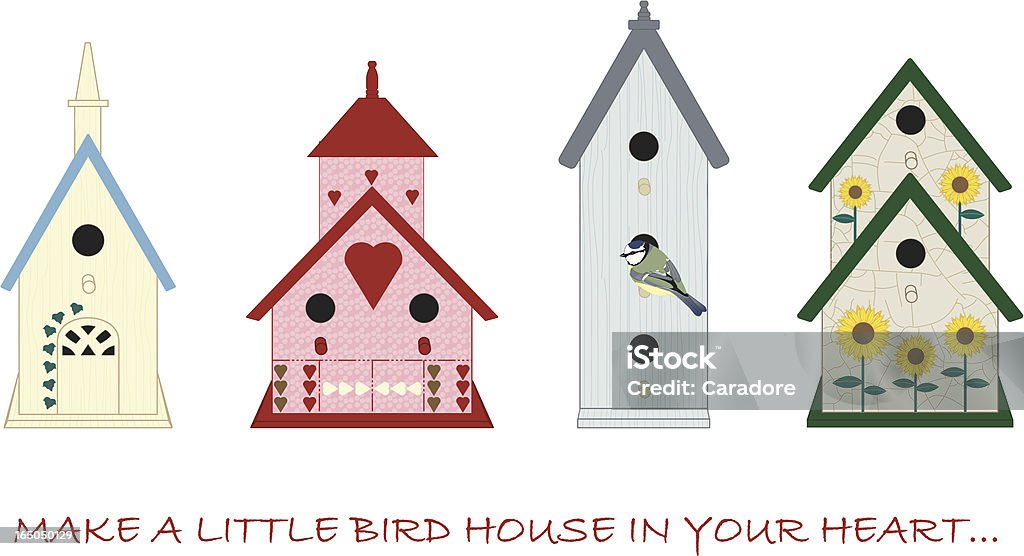 Maisons d'oiseaux - clipart vectoriel de Cabane à oiseaux libre de droits