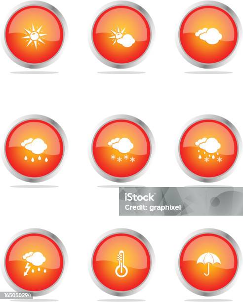 Ícone Do Tempo Definido - Arte vetorial de stock e mais imagens de Ao Ar Livre - Ao Ar Livre, Chuva, Condições Meteorológicas