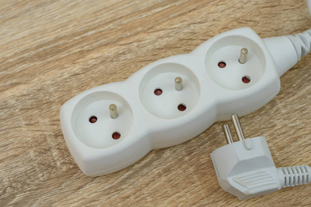 istock White power extension cord with double power sockets 1650503191
