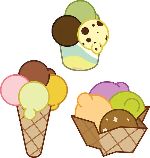 Vector illustration of Ice creams