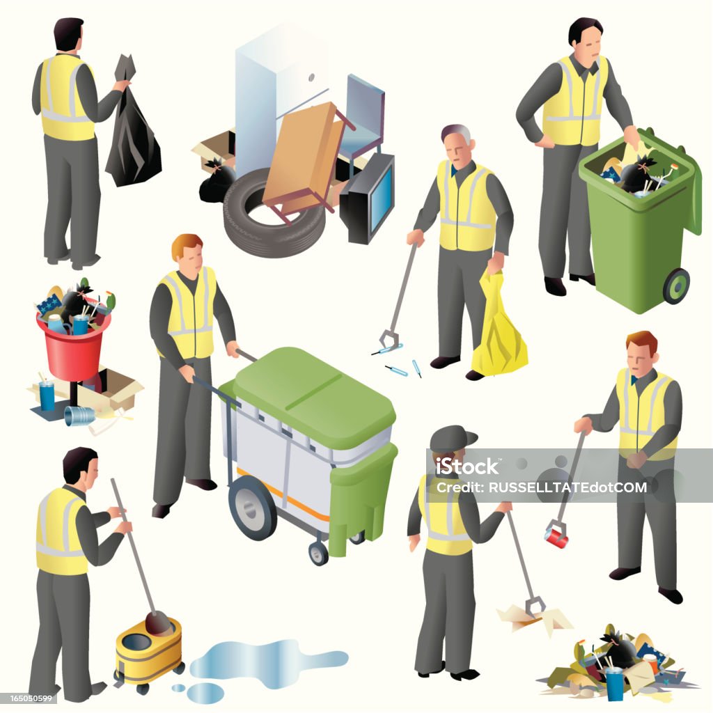 Clean Up Rcrew Clean Up Crew Iso Stock Illustration - Download Image Now - Isometric ...