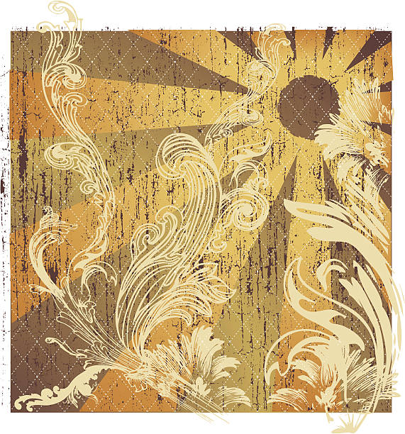 western stylu grunge - dirty floral pattern scroll ornate stock illustrations