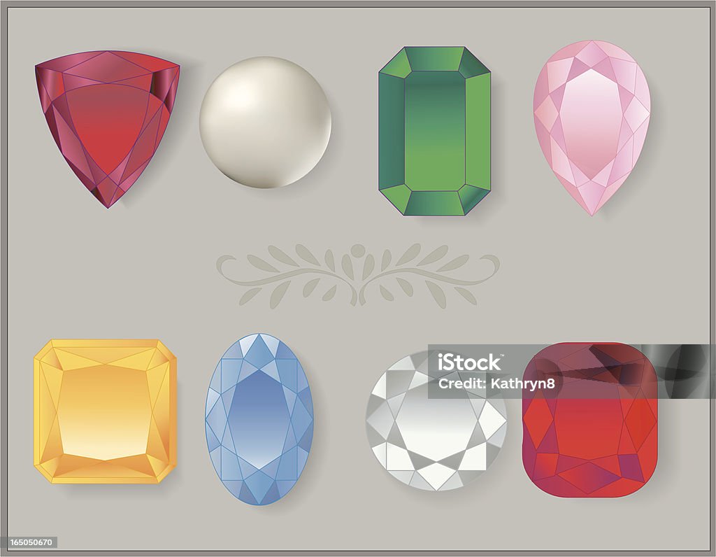 Gem Set 2 A Vector Collection of gem stones in different cuts and colors Peridot stock vector
