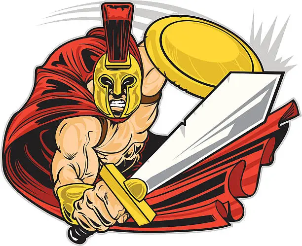 Vector illustration of Spartan Warrior