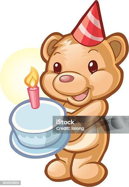 Birthday Bear Stock Illustration - Download Image Now - Birthday, Birthday Cake, Cake