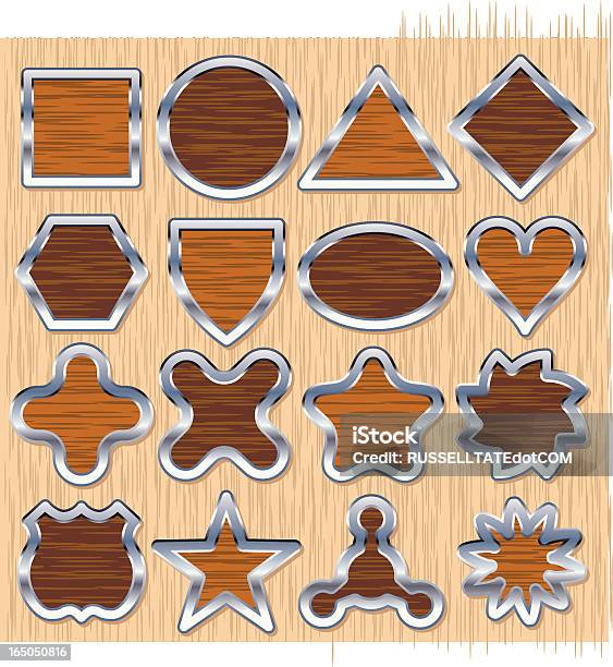 Szesnaście Drewniane Symbolizujące - Stockowe grafiki wektorowe i więcej obrazów Drewno - Tworzywo - Drewno - Tworzywo, Tarcza - Broń, Atom