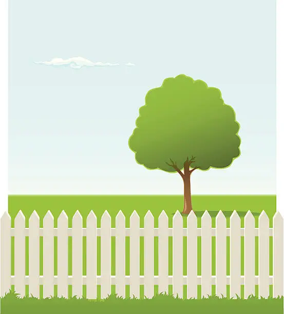 Vector illustration of Fenced In