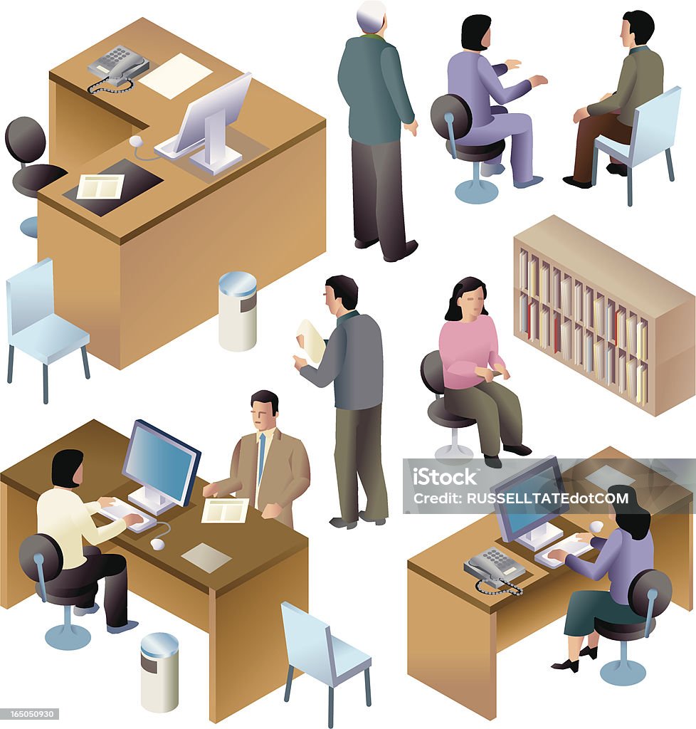 Seated Office People ISO http://dl.dropbox.com/u/38654718/istockphoto/Media/download.gif Isometric Projection stock vector