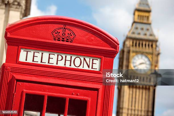 Caixa De Telefone Com Big Ben - Fotografias de stock e mais imagens de Ao Ar Livre - Ao Ar Livre, Big Ben, Cabina de Telefone Público