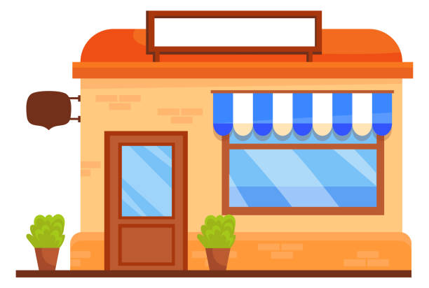 istock Shop facade. cartoon city building. Store front 1650515734