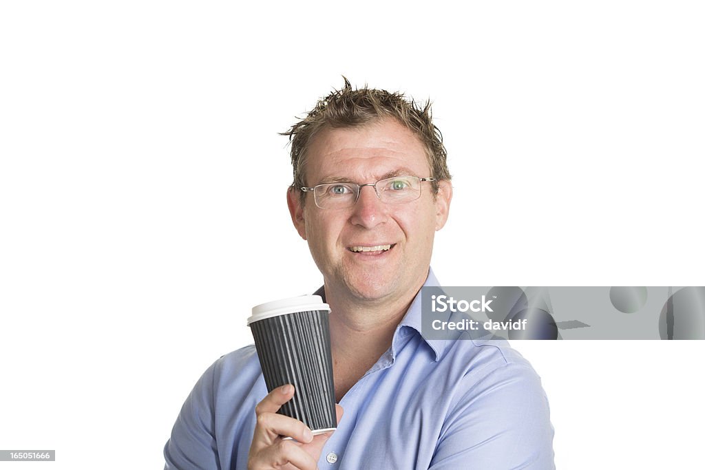 Uomo con caffè - Foto stock royalty-free di Adulto