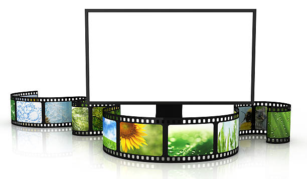 istock Filmstrip with blank TV 165052036