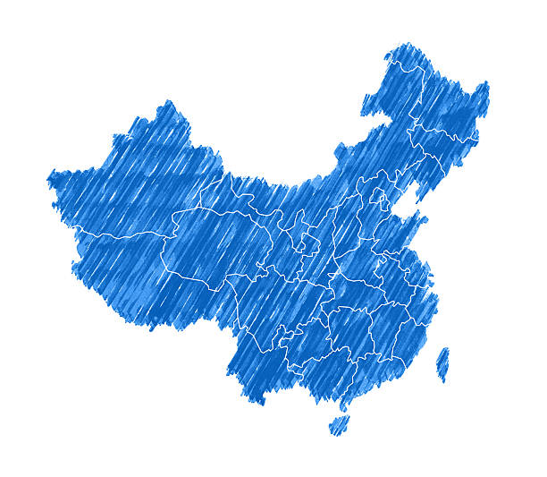 Map of China with Brush Stroke isolated on white background Map of China with Brush Stroke isolated on white prc stock pictures, royalty-free photos & images