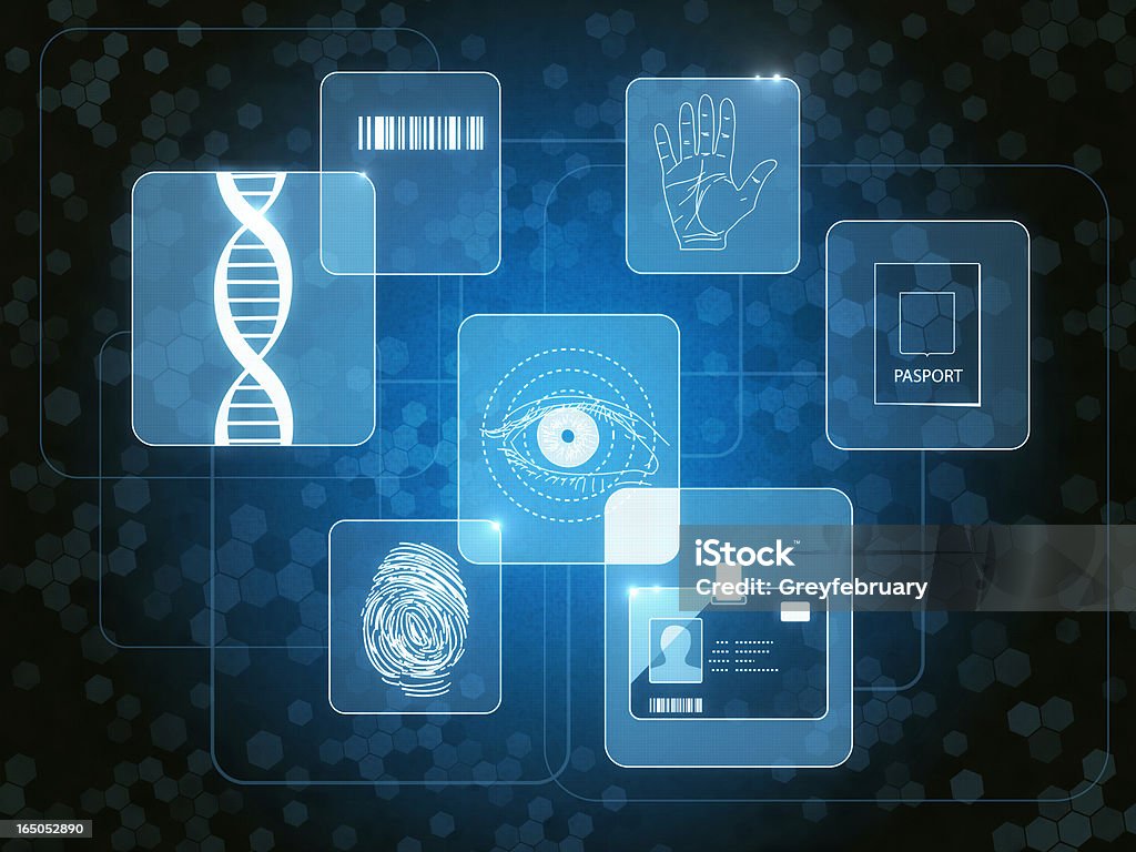 Retina Lock Abstract 3D illustration. Personal Data Stock Photo