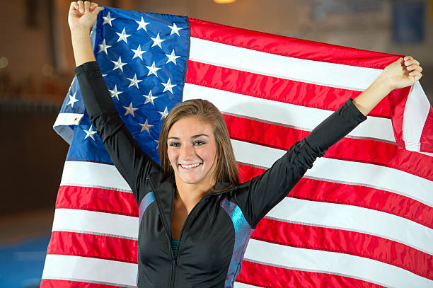 istock American Gymnastics Champion in Gym 165052982