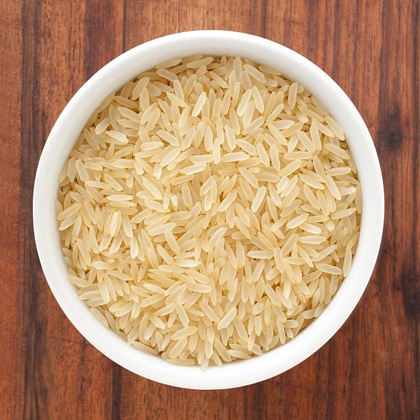 parboiled arroz - rice food processed grains bowl - fotografias e filmes do acervo