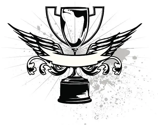 Vector illustration of winged cup