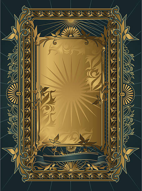 Retro frame Retro-styled frame with banner & background.  medieval background stock illustrations