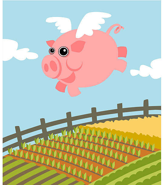 Flying Schweinchen – Vektorgrafik