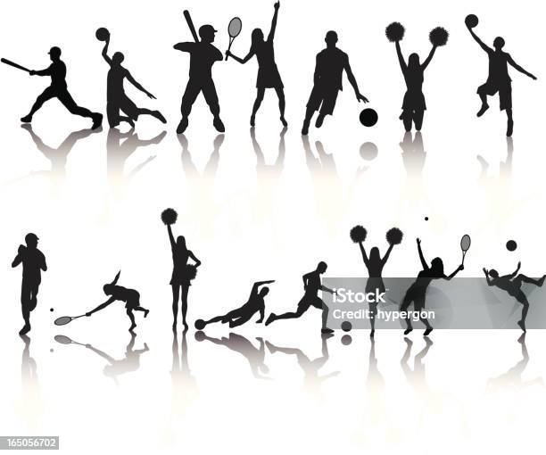 Sports Silhouette Collection Stock Illustration - Download Image Now - In Silhouette, Sport, Athlete