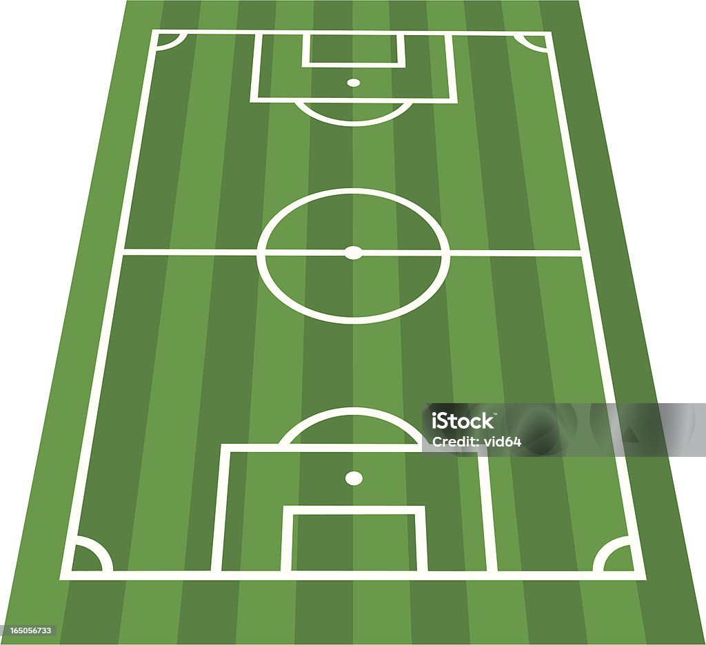 Footie 음높이 원근 보기 - 로열티 프리 축구장 벡터 아트