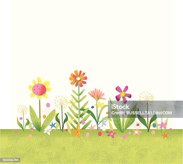 Flower Garden Weiß Stock Vektor Art und mehr Bilder von Hoch - Allgemeine Beschaffenheit - Hoch - Allgemeine Beschaffenheit, Sonnenblume, Blumenbeet