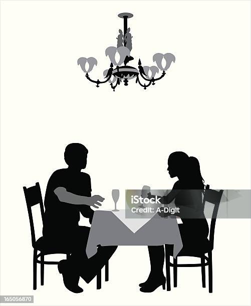 Ilustración de Romanticdining y más Vectores Libres de Derechos de Sentarse a comer - Sentarse a comer, Cena, Chandelier