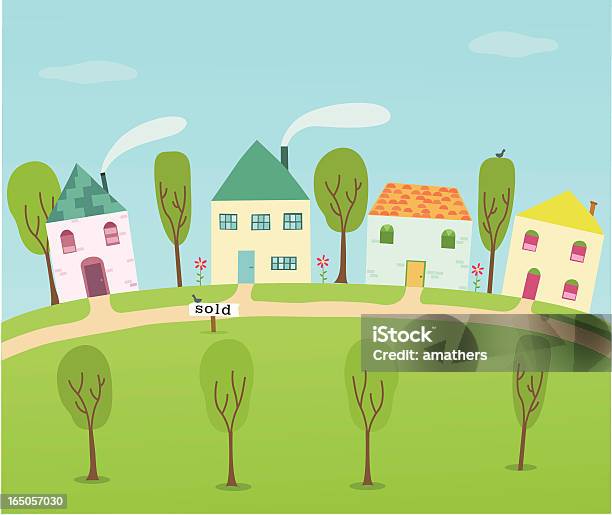 Sold House Stock Illustration - Download Image Now - House, In A Row, Selling