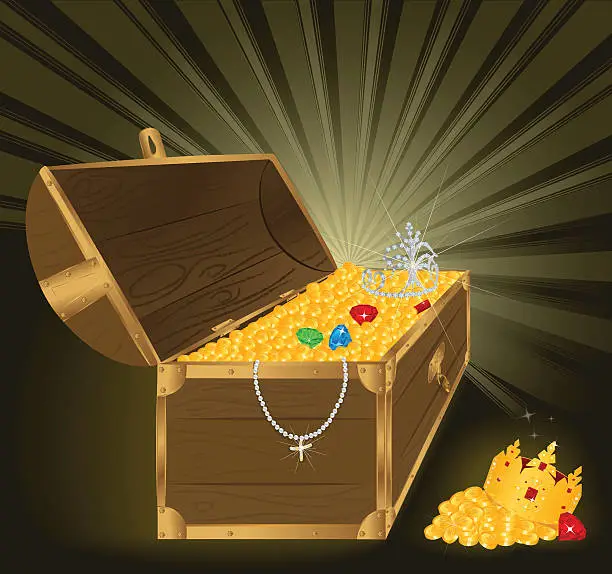 Vector illustration of Treasure chest