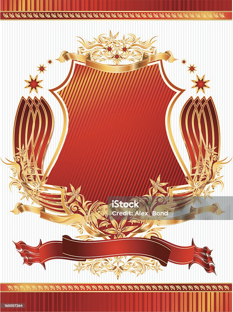 Rica decorativa shield - Vetor de Asa animal royalty-free