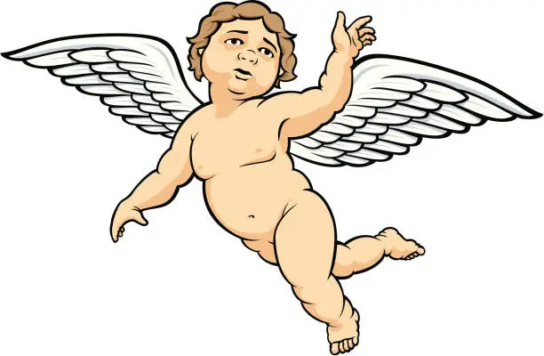 Vector illustration of Chubby cherub