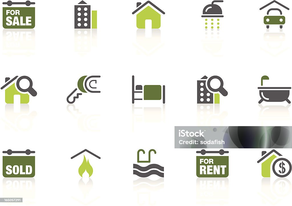 Icônes d'immobilier/Citron vert series - clipart vectoriel de Arbre libre de droits