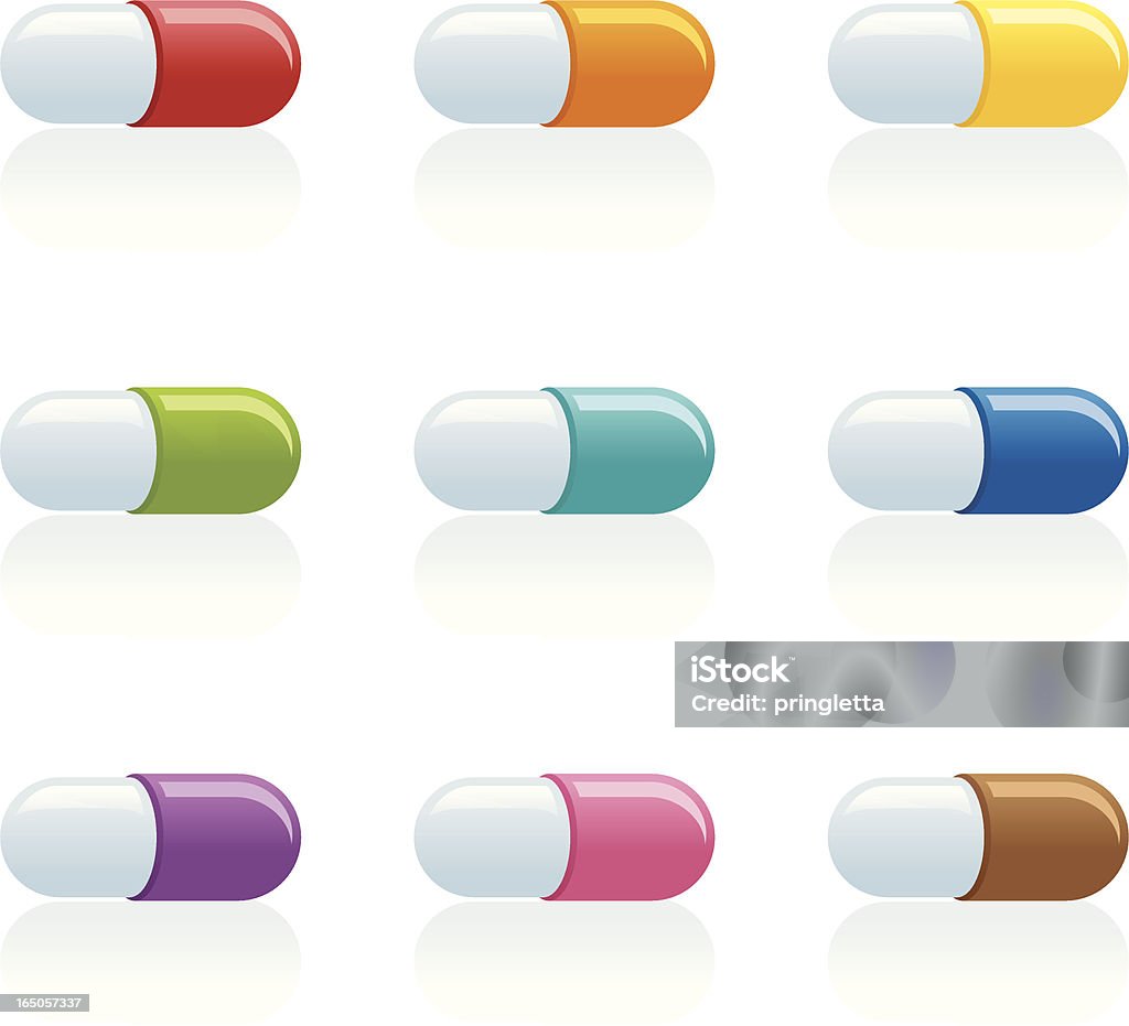 Capsules-jpeg inclus - clipart vectoriel de Bleu libre de droits