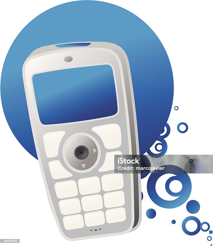 cellphone движения-синий - Векторная графика SIM-карта роялти-фри