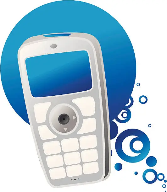 Vector illustration of cellphone moves - blue