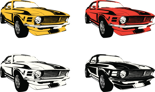 four muscle cars