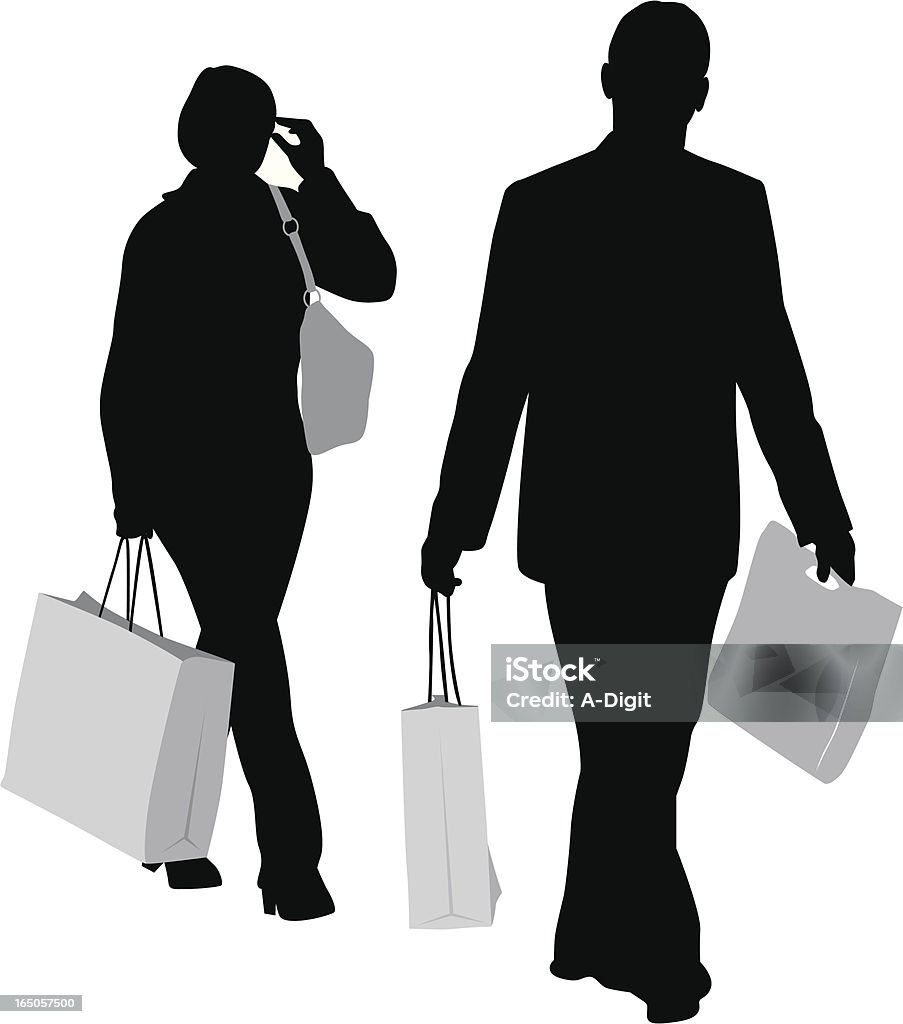 CoupleShopping - clipart vectoriel de Faire les courses libre de droits